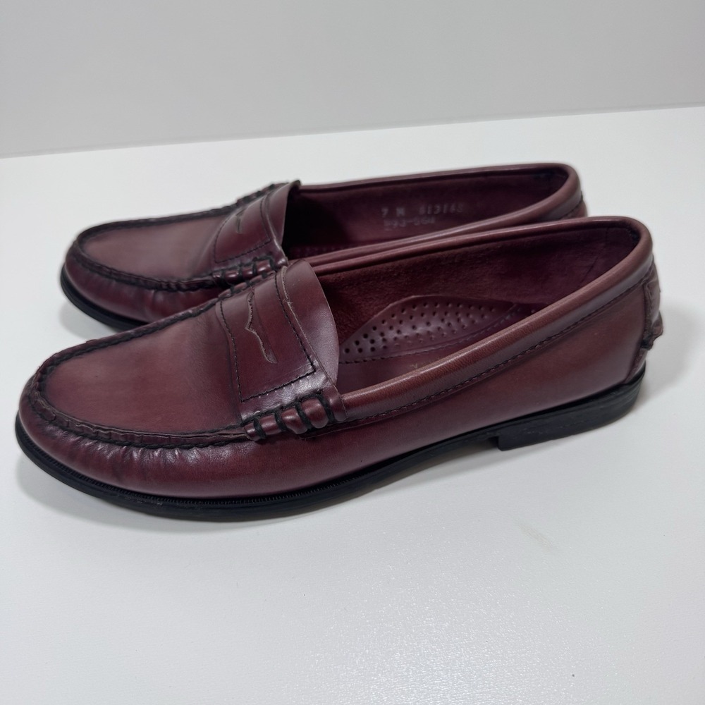 Vintage Sebago DAN Womens US 7 7M Penny Loafers Brown Burgundy Leather Slip On